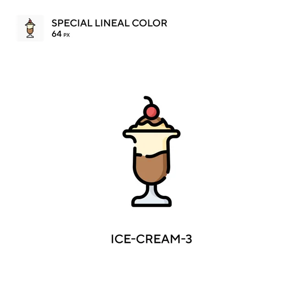 Ice Cream Ícone Cor Linear Especial Modelo Design Símbolo Ilustração — Vetor de Stock