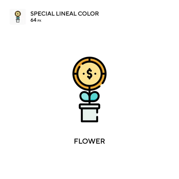 Virág Különleges Lineáris Szín Ikon Illusztráció Szimbólum Design Sablon Web — Stock Vector