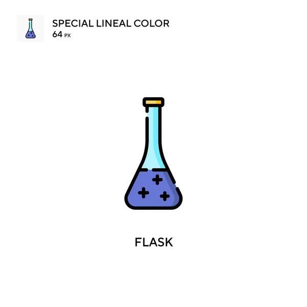 Flask Special Lineal Color Icon Illustration Symbol Design Template Web — Stock Vector