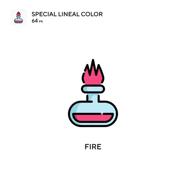 Feuer Spezielles Lineares Farbsymbol Illustration Symbol Design Vorlage Für Web — Stockvektor