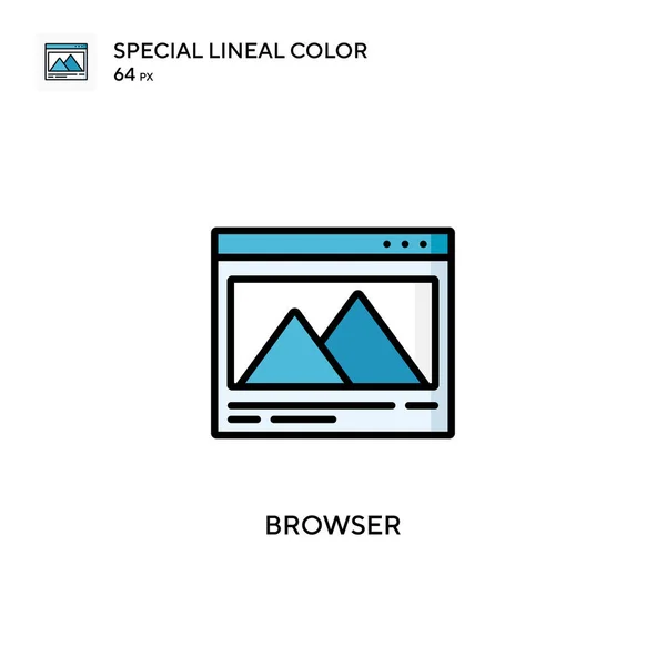 Browser Ειδική Lineal Εικονίδιο Χρώματος Εικονογράφηση Πρότυπο Σχεδιασμού Συμβόλων Για — Διανυσματικό Αρχείο