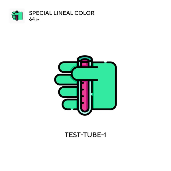 Test Tube Icône Spéciale Couleur Linéaire Modèle Conception Symbole Illustration — Image vectorielle