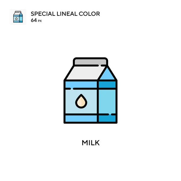 Leche Icono Especial Color Lineal Plantilla Diseño Símbolo Ilustración Para — Archivo Imágenes Vectoriales