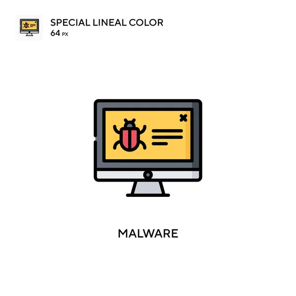 Malware Icono Especial Color Lineal Plantilla Diseño Símbolo Ilustración Para — Archivo Imágenes Vectoriales