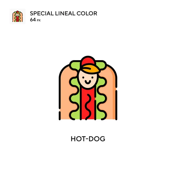 Hot Dog Speciální Lineální Barevná Ikona Šablona Návrhu Symbolu Ilustrace — Stockový vektor