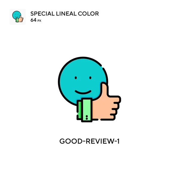 Good Review Ícone Cor Linear Especial Modelo Design Símbolo Ilustração — Vetor de Stock