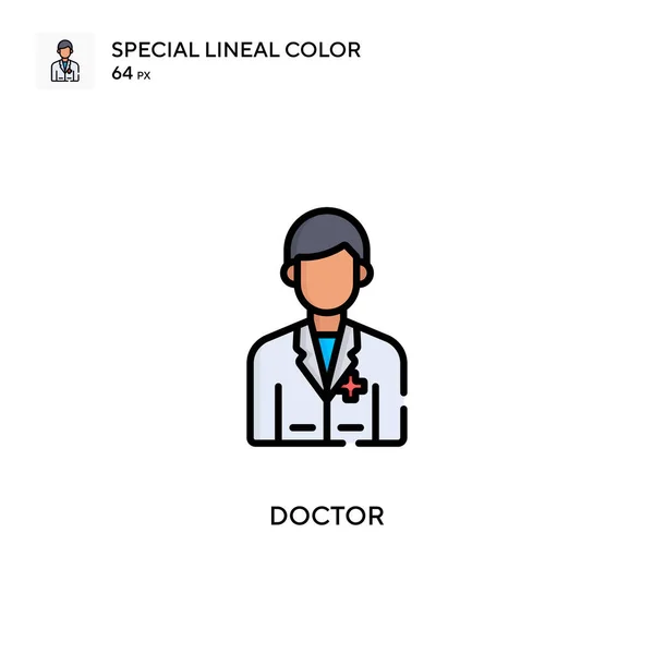 Doktor Spezielle Lineare Farbsymbole Illustration Symbol Design Vorlage Für Web — Stockvektor