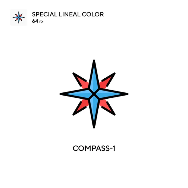 Kompas Specjalna Ikona Koloru Liniowego Wzór Symbolu Ilustracji Dla Mobilnego — Wektor stockowy