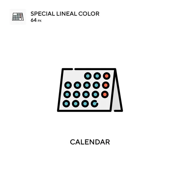 Календар Спеціальна Лінійна Кольорова Піктограма Шаблон Дизайну Символів Ілюстрації Елемента — стоковий вектор