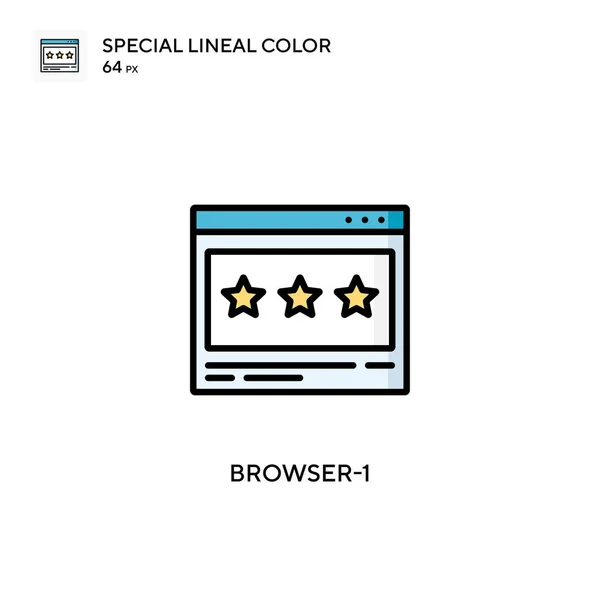 Browser Icono Especial Color Lineal Plantilla Diseño Símbolo Ilustración Para — Vector de stock