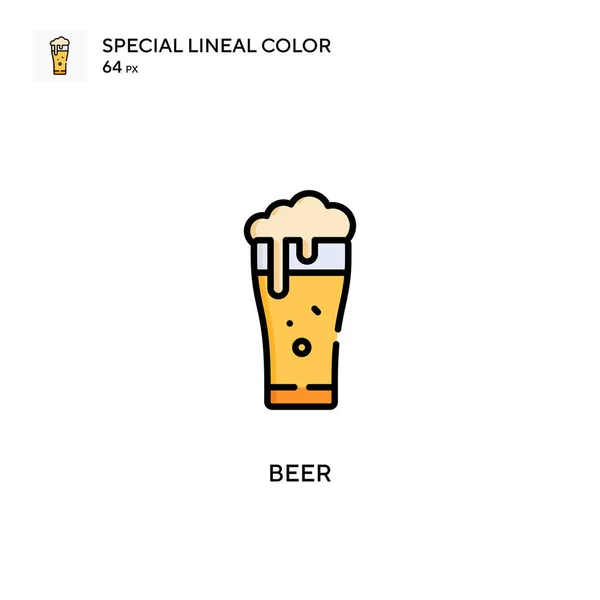 Cerveja Ícone Cor Linear Especial Modelo Design Símbolo Ilustração Para —  Vetores de Stock