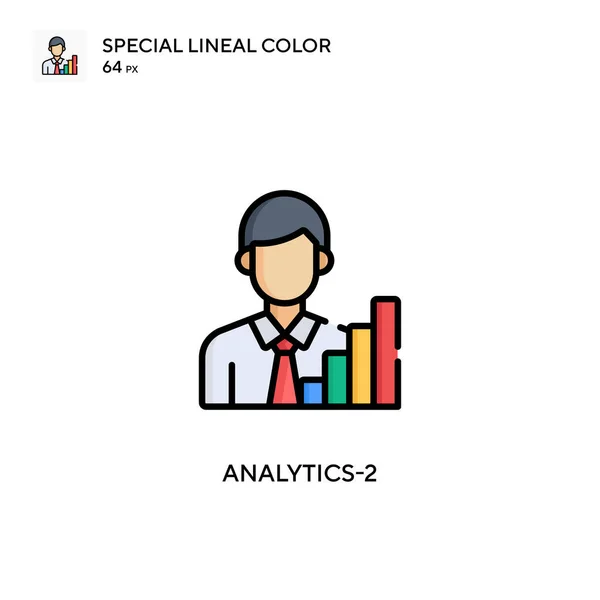 Analytics Icono Especial Color Lineal Plantilla Diseño Símbolo Ilustración Para — Archivo Imágenes Vectoriales