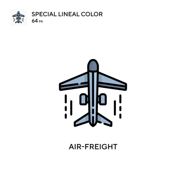 Air Freight Ícone Cor Linear Especial Modelo Design Símbolo Ilustração — Vetor de Stock