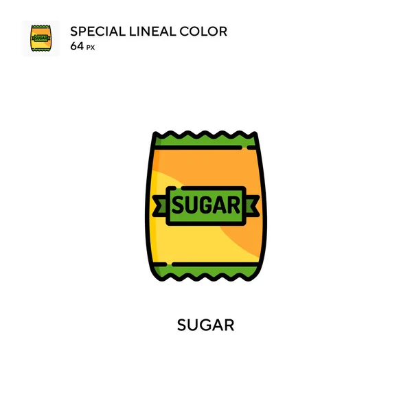 Sugar Icône Spéciale Couleur Linéaire Modèle Conception Symbole Illustration Pour — Image vectorielle