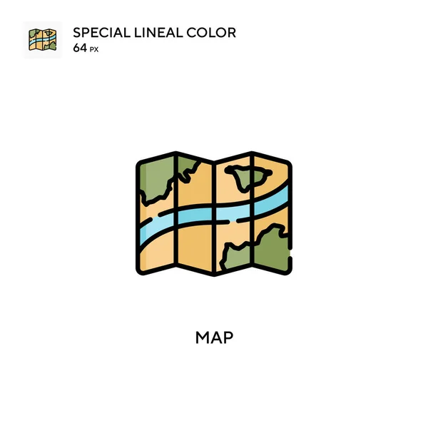 Mapa Ícone Cor Linear Especial Modelo Design Símbolo Ilustração Para — Vetor de Stock