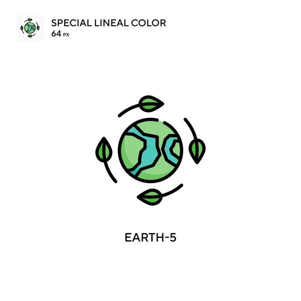 Earth Specjalna Ikona Koloru Liniowego Wzór Symbolu Ilustracji Dla Mobilnego — Wektor stockowy