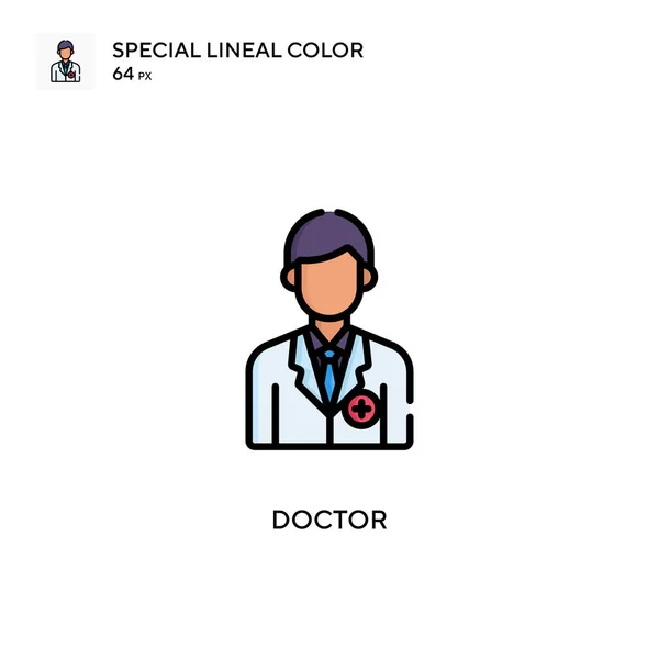 Doktor Spezielle Lineare Farbsymbole Illustration Symbol Design Vorlage Für Web — Stockvektor