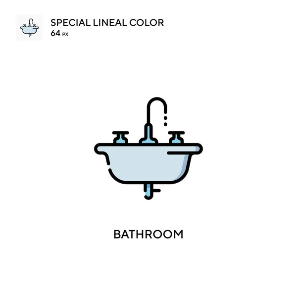Fürdőszoba Különleges Lineáris Szín Ikon Illusztráció Szimbólum Design Sablon Web — Stock Vector