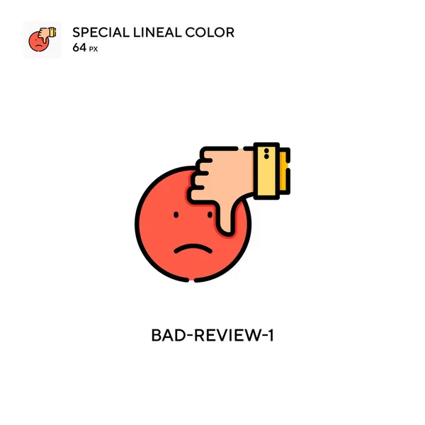 Bad Review Specjalna Ikona Koloru Linii Wzór Symbolu Ilustracji Dla — Wektor stockowy