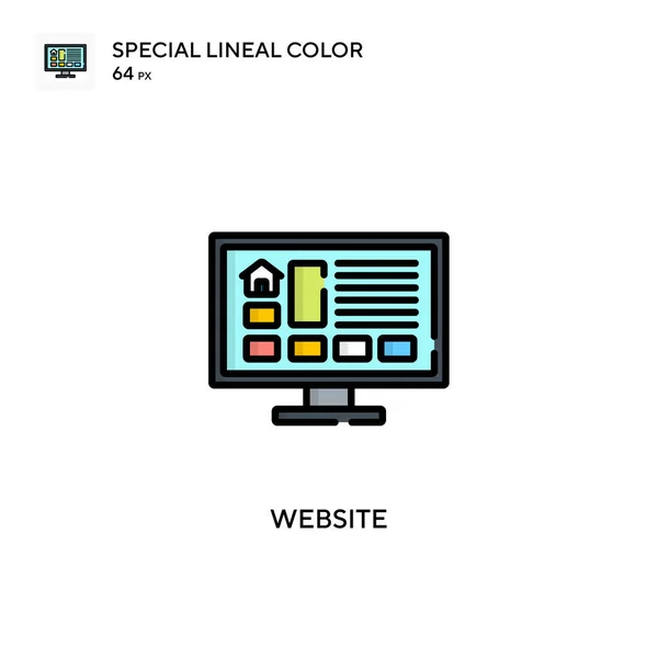 网站特别线形彩色图标 Web移动Ui元素的说明性符号设计模板 关于可编辑笔画的完美色彩现代象形文字 — 图库矢量图片