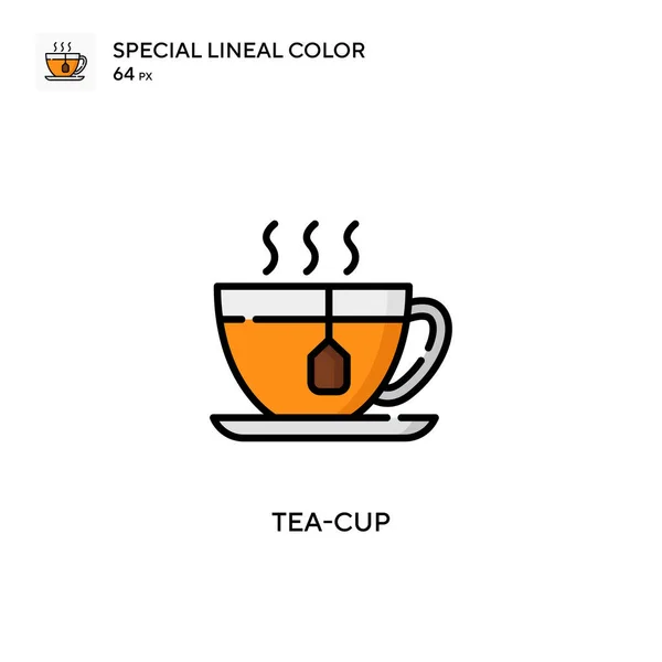 Tea Cup Special Lineal Color Icon Illustration Symbol Design Template — Stock Vector