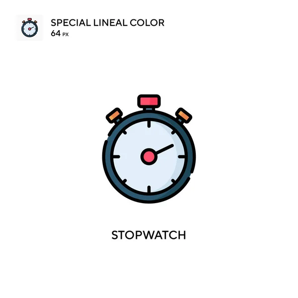 Stopwatch Speciální Ikona Lineární Barvy Šablona Návrhu Symbolu Ilustrace Pro — Stockový vektor