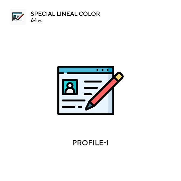 Profil Icône Spéciale Couleur Linéaire Modèle Conception Symbole Illustration Pour — Image vectorielle