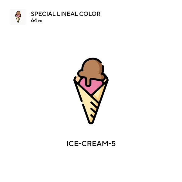 Ice Cream Ícone Cor Linear Especial Modelo Design Símbolo Ilustração — Vetor de Stock