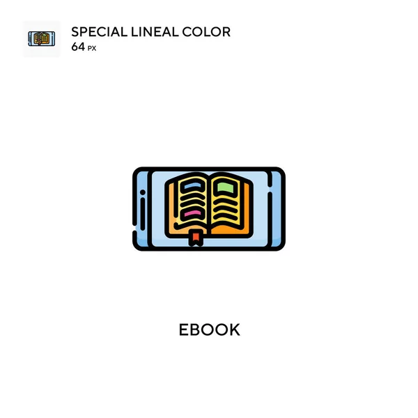 Ebook Special Lineal Color Icon 디자인 모바일 요소를 템플릿 스트로크에 — 스톡 벡터