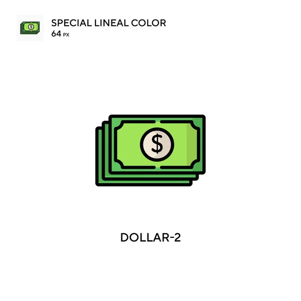 Dolar Özel Çizgi Renk Simgesi Web Mobil Ögesi Için Resimleme — Stok Vektör