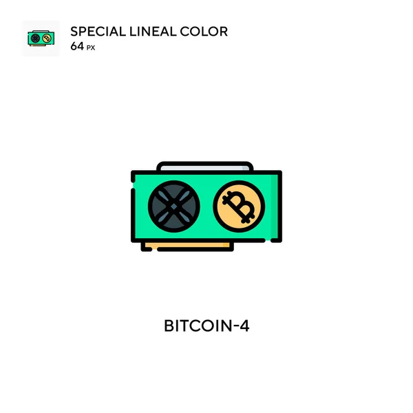 Bitcoin Ícone Cor Linear Especial Modelo Design Símbolo Ilustração Para — Vetor de Stock