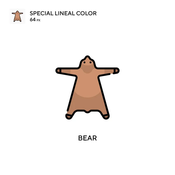 Niedźwiedź Specjalna Ikona Koloru Linii Wzór Symbolu Ilustracji Dla Mobilnego — Wektor stockowy