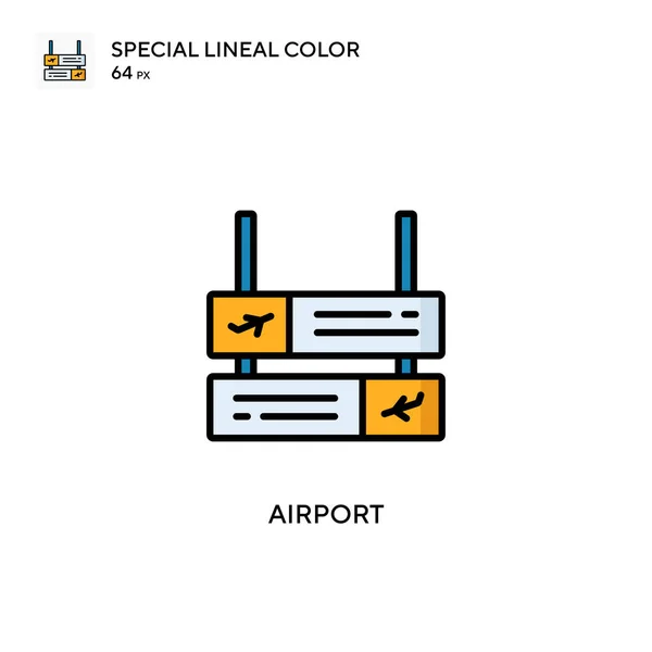 Flughafen Spezielles Lineares Farbsymbol Illustration Symbol Design Vorlage Für Web — Stockvektor