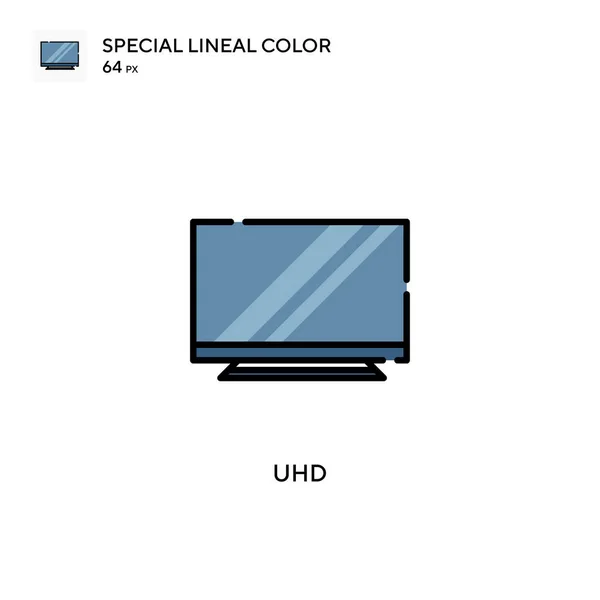 Uhdスペシャルラインカラーアイコン WebモバイルUi要素用のイラスト記号デザインテンプレート 編集可能なストローク上の完璧な色現代ピクトグラム — ストックベクタ