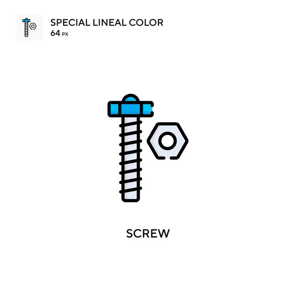 Skruva Speciell Linjal Färg Ikon Illustration Symbol Design Mall För — Stock vektor