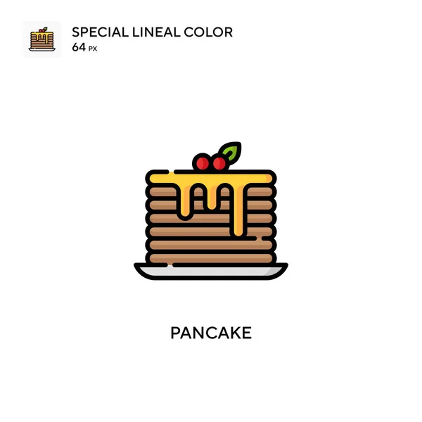 Pancake Icono Especial Color Lineal Plantilla Diseño Símbolo Ilustración Para — Vector de stock