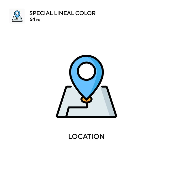 Lokalizacja Specjalna Ikona Koloru Linii Wzór Symbolu Ilustracji Dla Mobilnego — Wektor stockowy