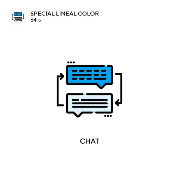 聊天特殊的直线颜色图标 Web移动Ui元素的说明性符号设计模板 关于可编辑笔画的完美色彩现代象形文字 — 图库矢量图片