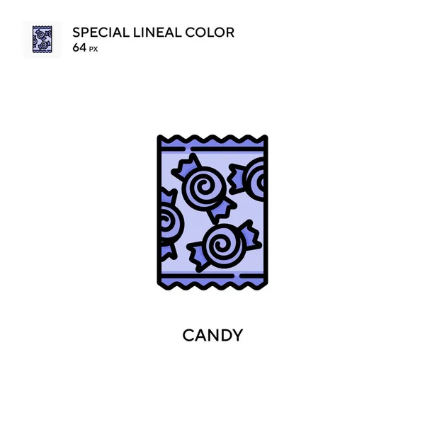 Candy Különleges Lineáris Szín Ikon Illusztráció Szimbólum Design Sablon Web — Stock Vector