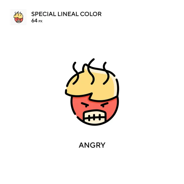 Wütend Special Lineare Farbe Symbol Illustration Symbol Design Vorlage Für — Stockvektor