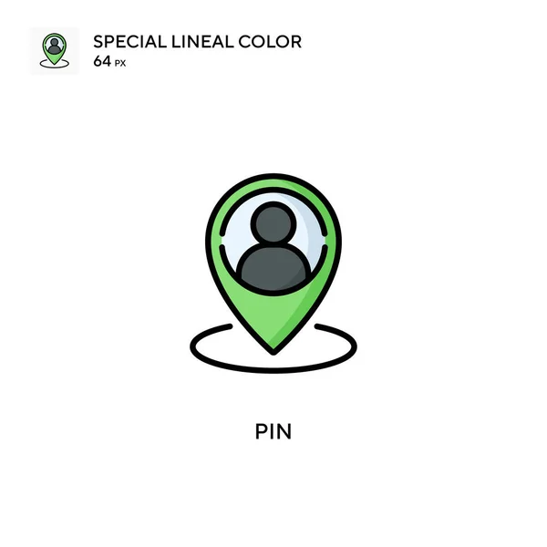 Pin Specjalna Ikona Koloru Linii Wzór Symbolu Ilustracji Dla Mobilnego — Wektor stockowy