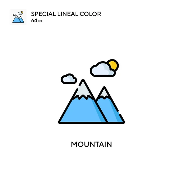 Mountain Special Icône Couleur Linéaire Modèle Conception Symbole Illustration Pour — Image vectorielle