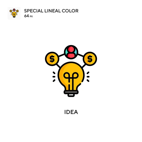 Idea Icono Especial Color Lineal Plantilla Diseño Símbolo Ilustración Para — Vector de stock