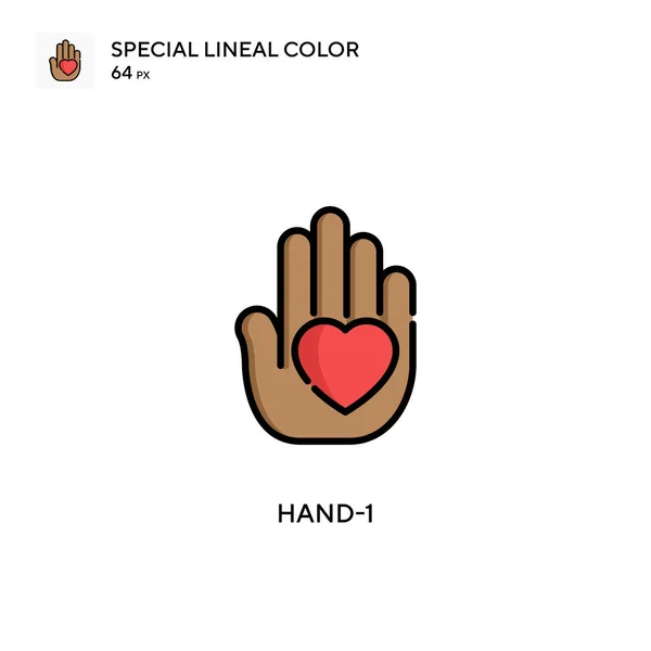 Hand Icono Especial Color Lineal Plantilla Diseño Símbolo Ilustración Para — Vector de stock