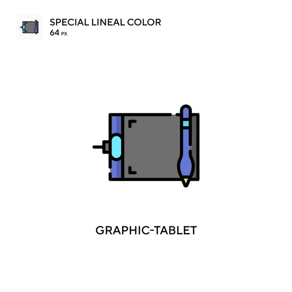 Graphic Tablet Icono Especial Color Lineal Plantilla Diseño Símbolo Ilustración — Vector de stock