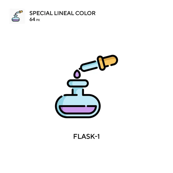 Flask Specjalna Ikona Koloru Liniowego Wzór Symbolu Ilustracji Dla Mobilnego — Wektor stockowy