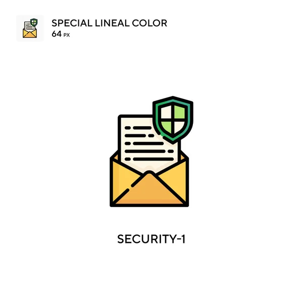 Security Icono Especial Color Lineal Plantilla Diseño Símbolo Ilustración Para — Vector de stock