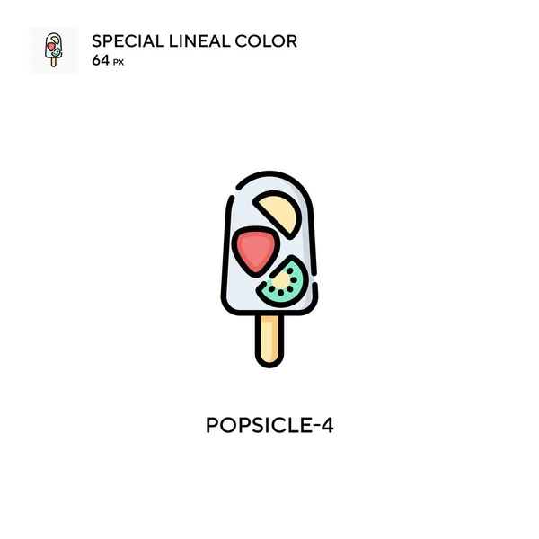 Popsicle Icono Especial Color Lineal Plantilla Diseño Símbolo Ilustración Para — Vector de stock