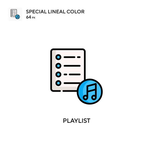 プレイリスト特殊線色アイコン WebモバイルUi要素用のイラスト記号デザインテンプレート 編集可能なストローク上の完璧な色現代ピクトグラム — ストックベクタ