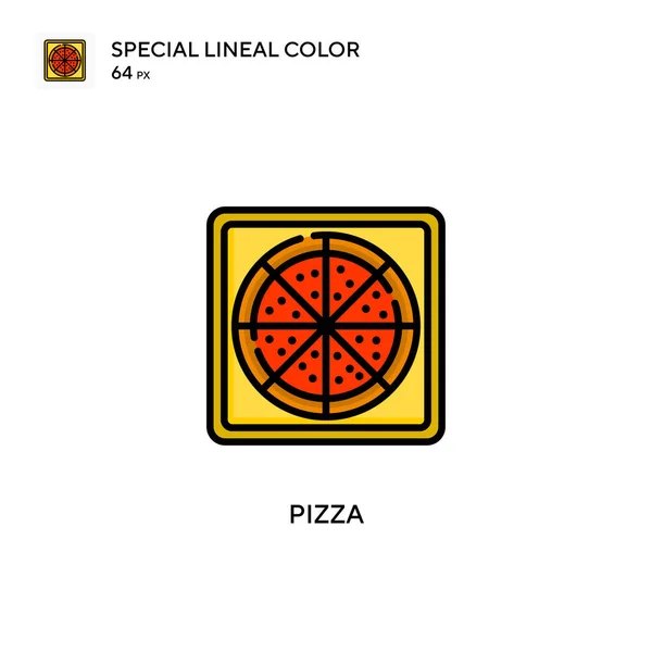 Pizza Ícone Cor Linear Especial Modelo Design Símbolo Ilustração Para — Vetor de Stock